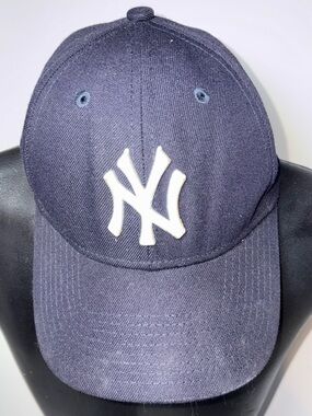 New Era Yankees Navy Adjustable Strapback Cap with White Patch